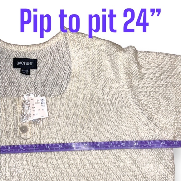 NWT Avenue size 18/20 Women’s cream pullover sweater - Picture 3 of 8